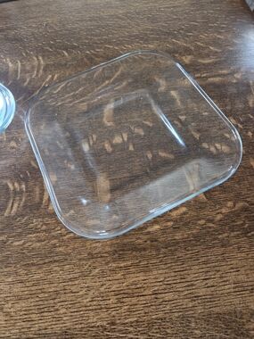 Clear Square Glass Serving Plates - Great Plant Pot Saucers! (3)